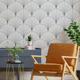 Papel de Parede Leque Azul Polo