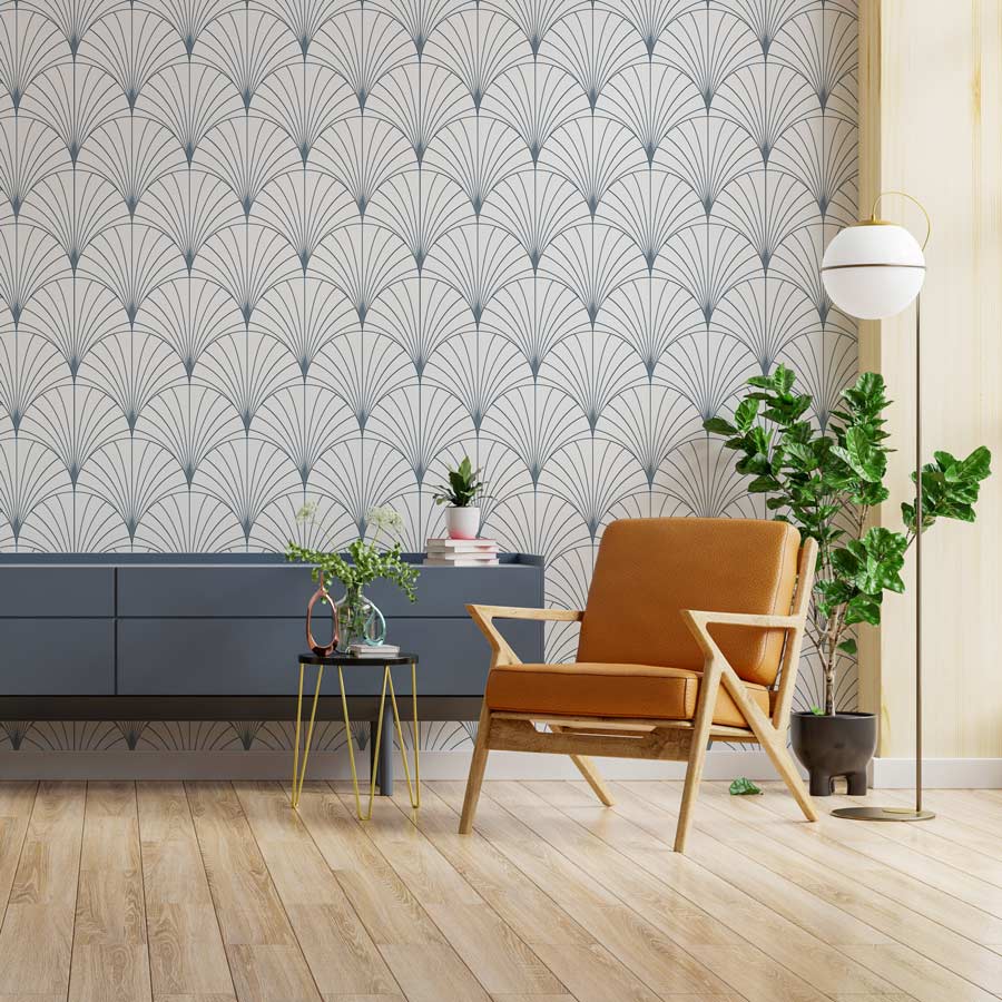 Papel de Parede Leque Azul Polo