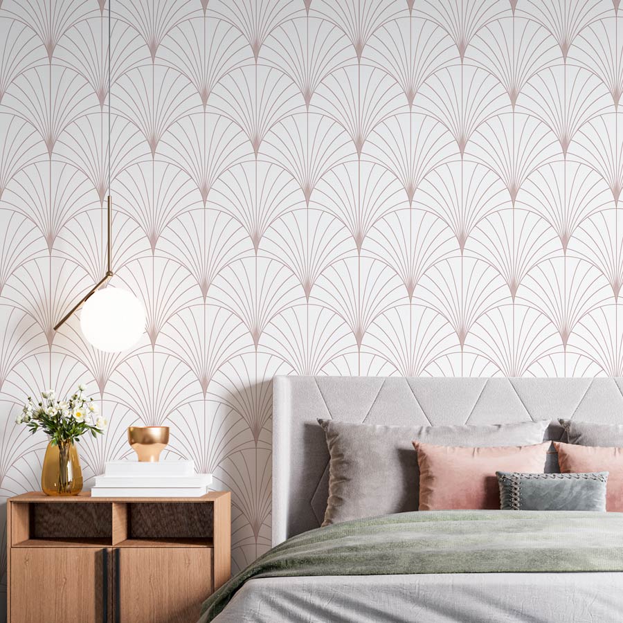 Papel de Parede Leque Rosa Chá