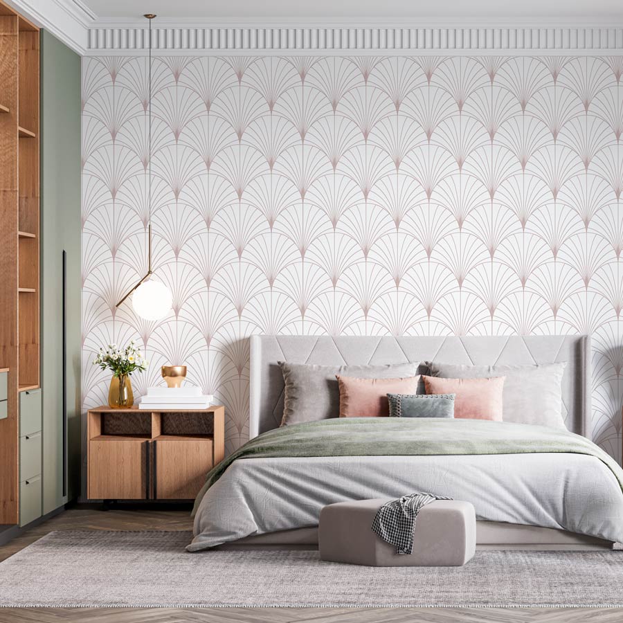 Papel de Parede Leque Rosa Chá