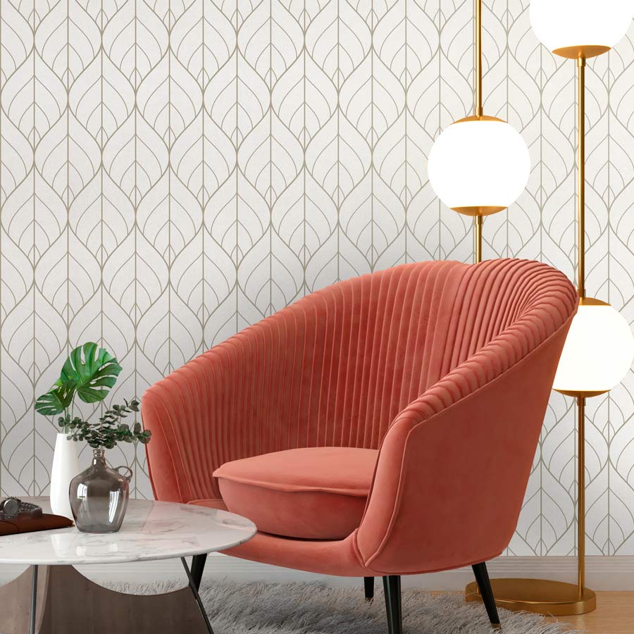 Papel de Parede Folhas Classic Bege