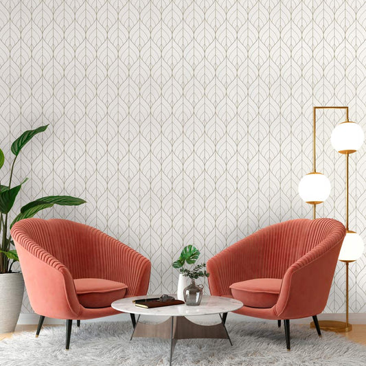 Papel de Parede Folhas Classic Bege