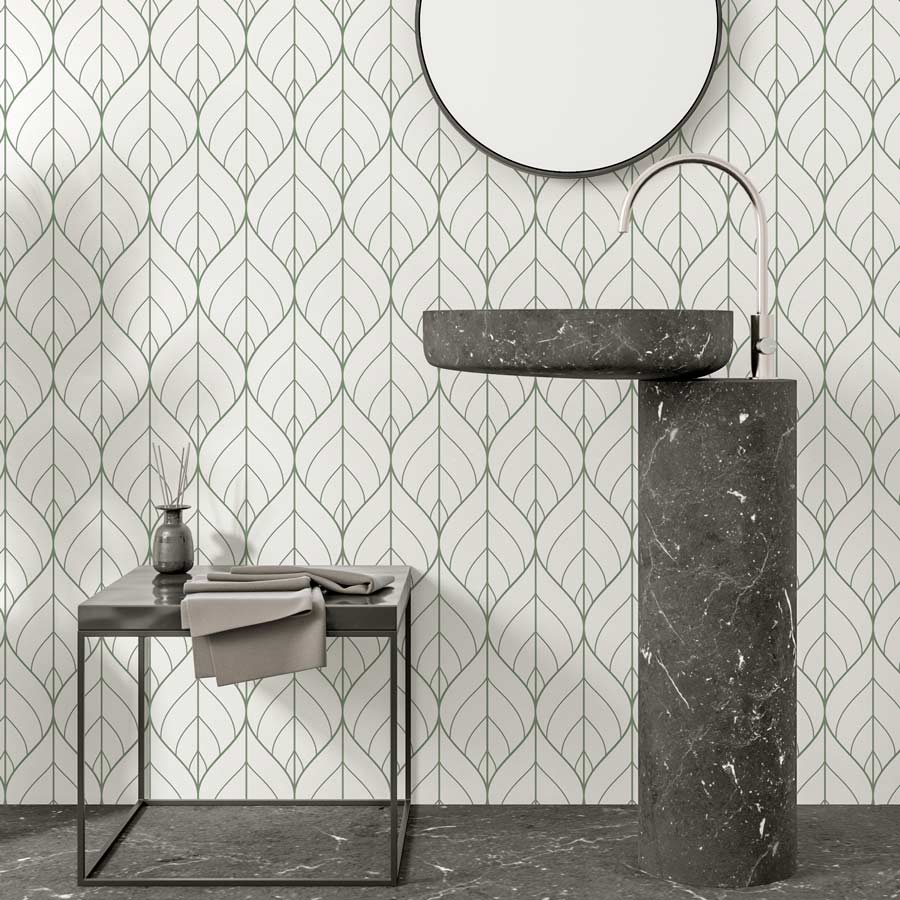 Papel de Parede Folhas Classic Verde Seco