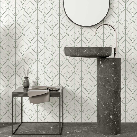 Papel de Parede Folhas Classic Verde Seco