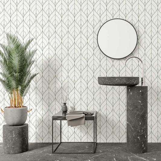 Papel de Parede Folhas Classic Verde Seco