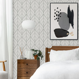 Papel de Parede Folhas Classic Cinza