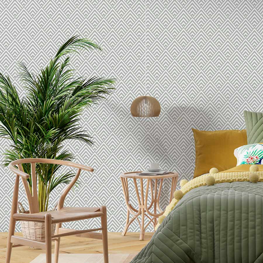 Papel de Parede Escama Losango Cinza