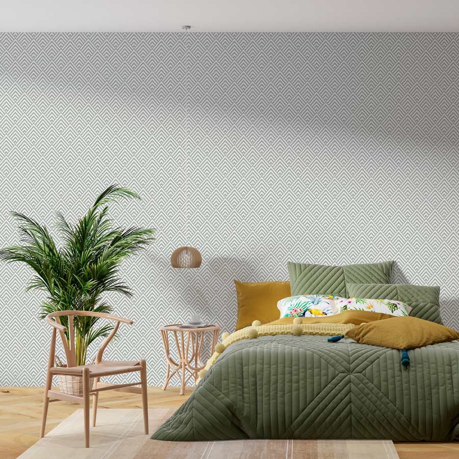 Papel de Parede Escama Losango Cinza