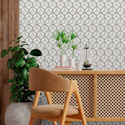 Papel de Parede Folhas Médio Bege