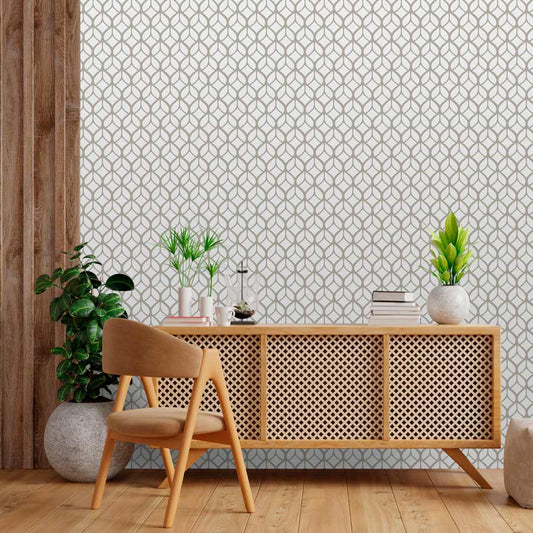 Papel de Parede Folhas Médio Bege