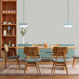 Papel de Parede Folhas Médio Cinza