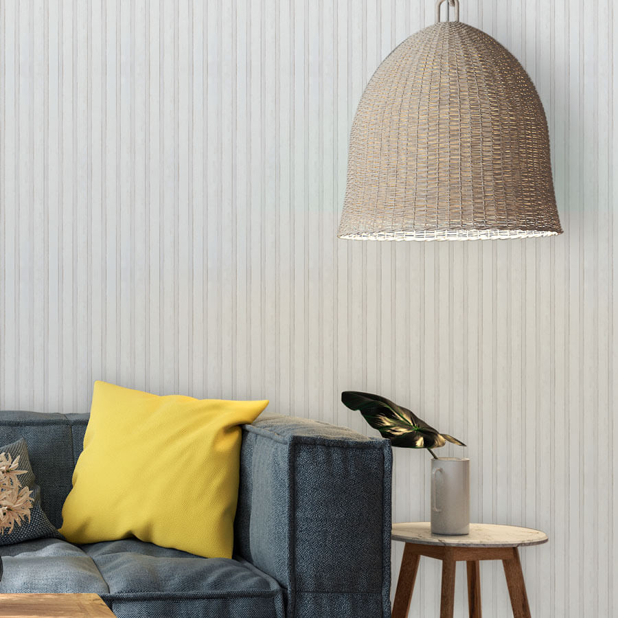 Papel de Parede Madeira Ripada Branca