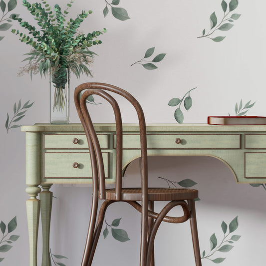 Papel de Parede Folhas Nature Verde Seco