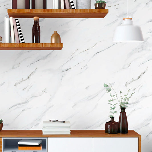 Papel de Parede Mármore Carrara Cinza