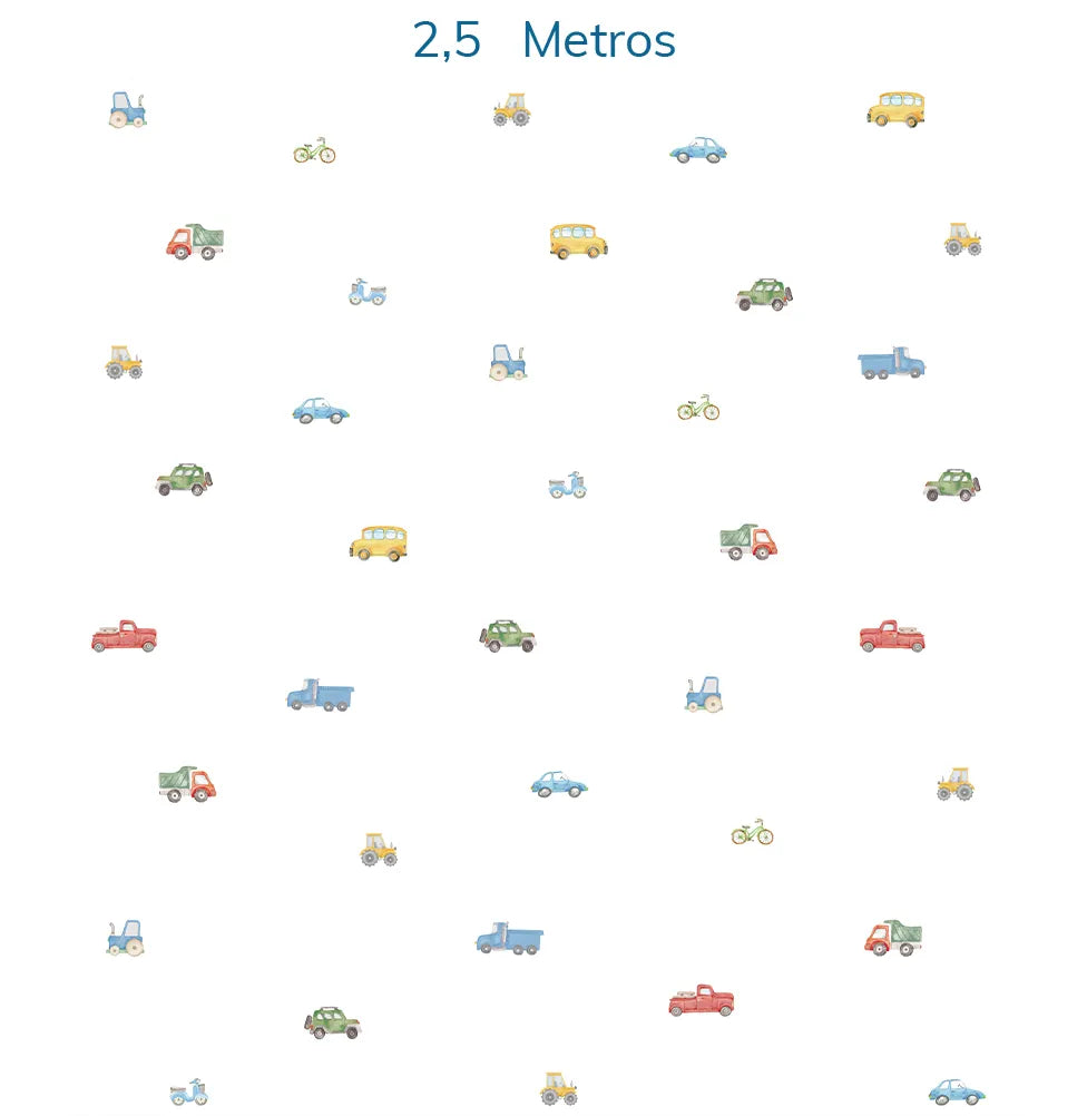 Papel de Parede Carros Aquarela Colorido - Mural