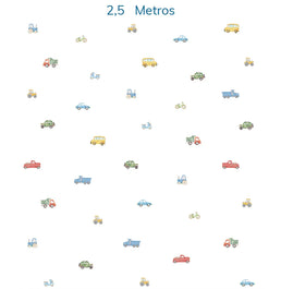 Papel de Parede Carros Aquarela Colorido - Mural