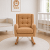 POLTRONA MAJU COM PUFF BALANÇO BOUCLE CARAMELO
