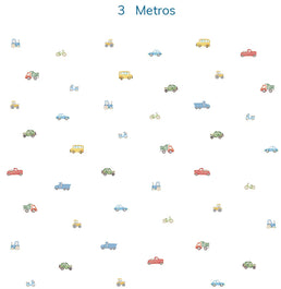 Papel de Parede Carros Aquarela Colorido - Mural