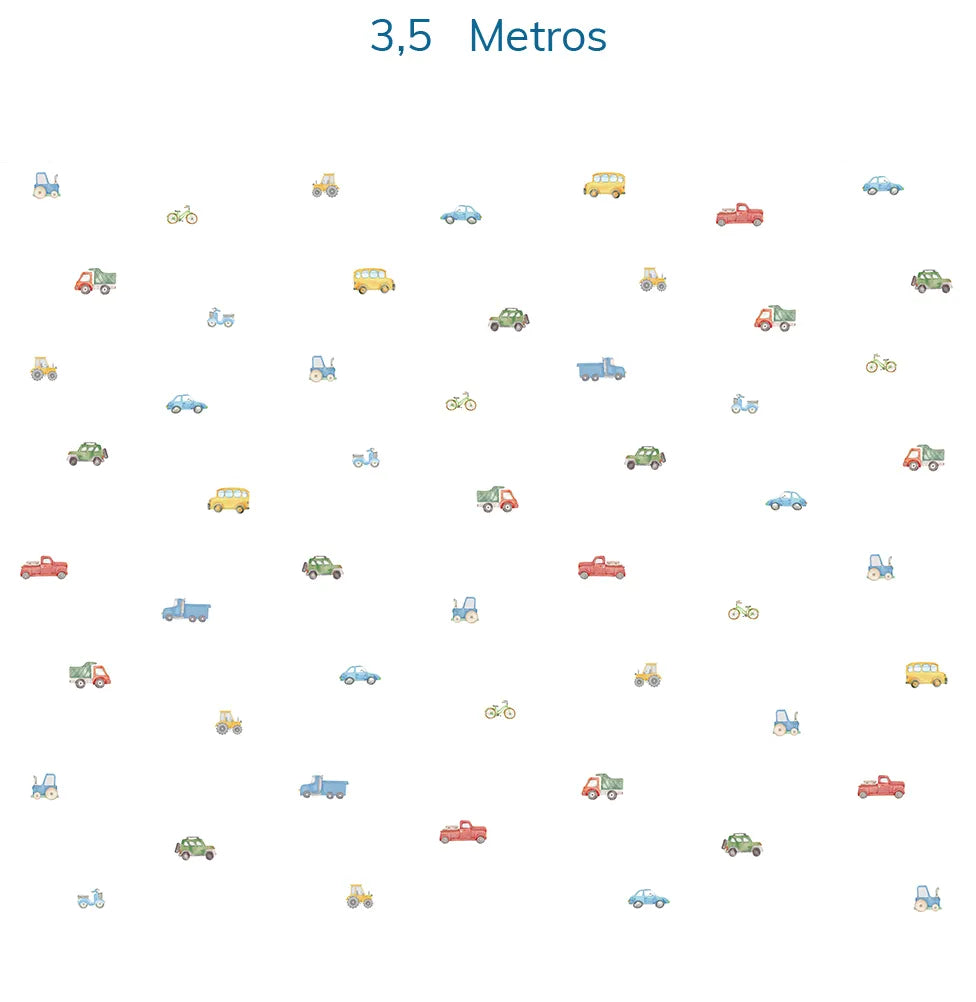 Papel de Parede Carros Aquarela Colorido - Mural