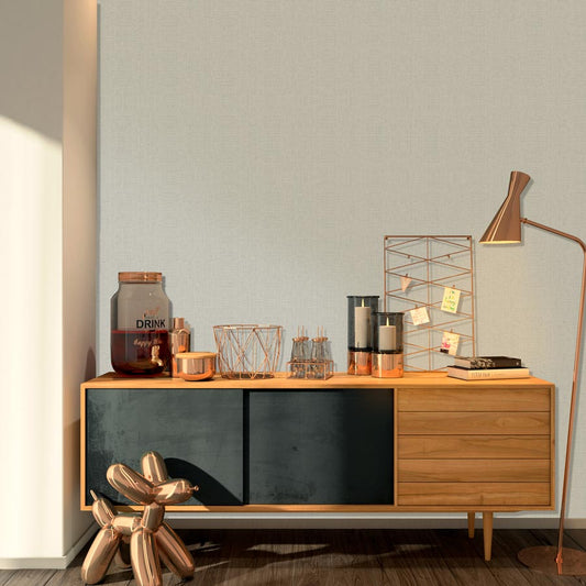 Papel de Parede Linho Cinza