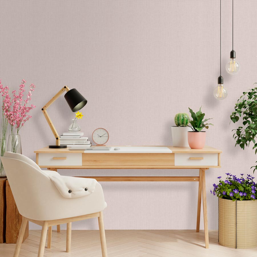 Papel de Parede Linho Rosa Chá