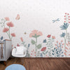 Papel de Parede Infantil Floral Moderno Azul - Mural