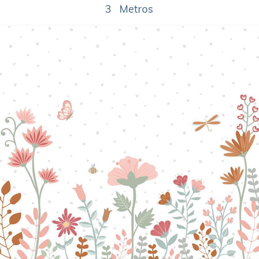 Papel de Parede Infantil Floral Moderno Tons Terrosos - Mural