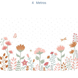 Papel de Parede Infantil Floral Moderno Tons Terrosos - Mural