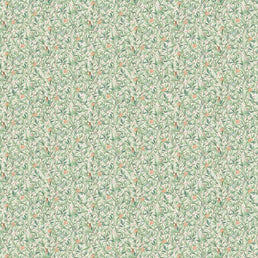 Papel de Parede Folhas com Pássaros Aquarela Verde