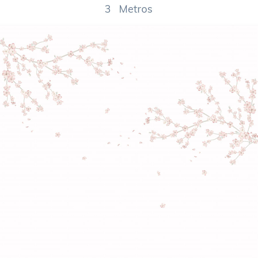 Papel de Parede Infantil Floral Galhos de Cerejeira - Mural