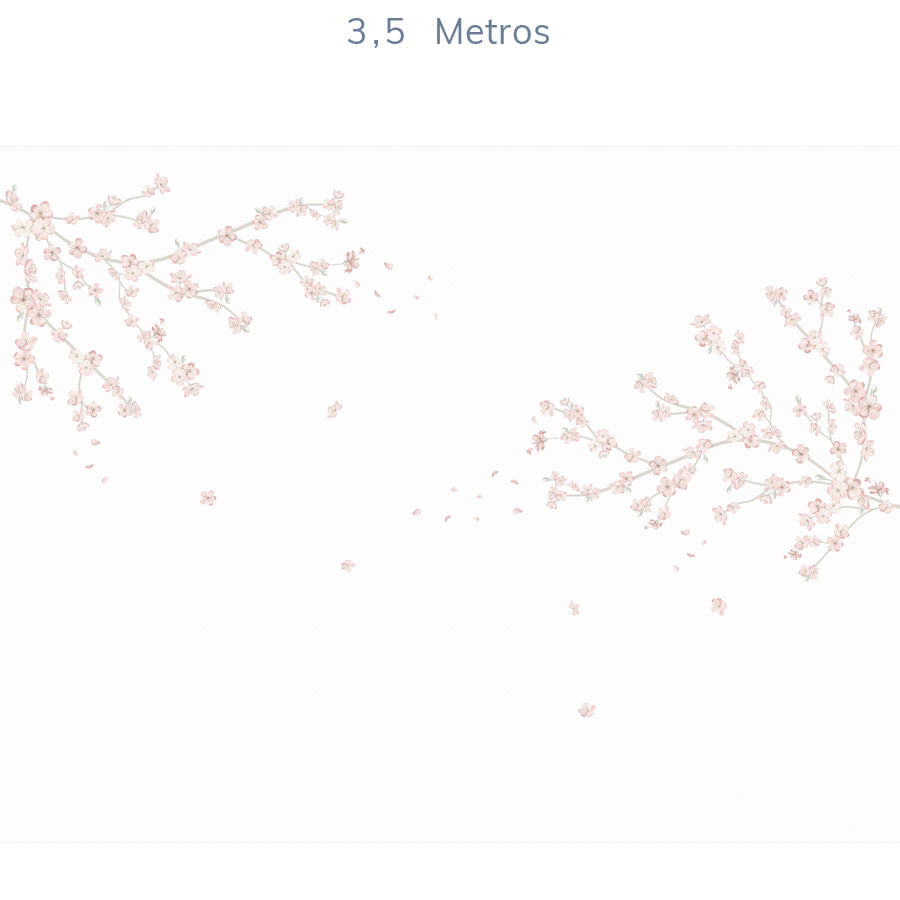 Papel de Parede Infantil Floral Galhos de Cerejeira - Mural