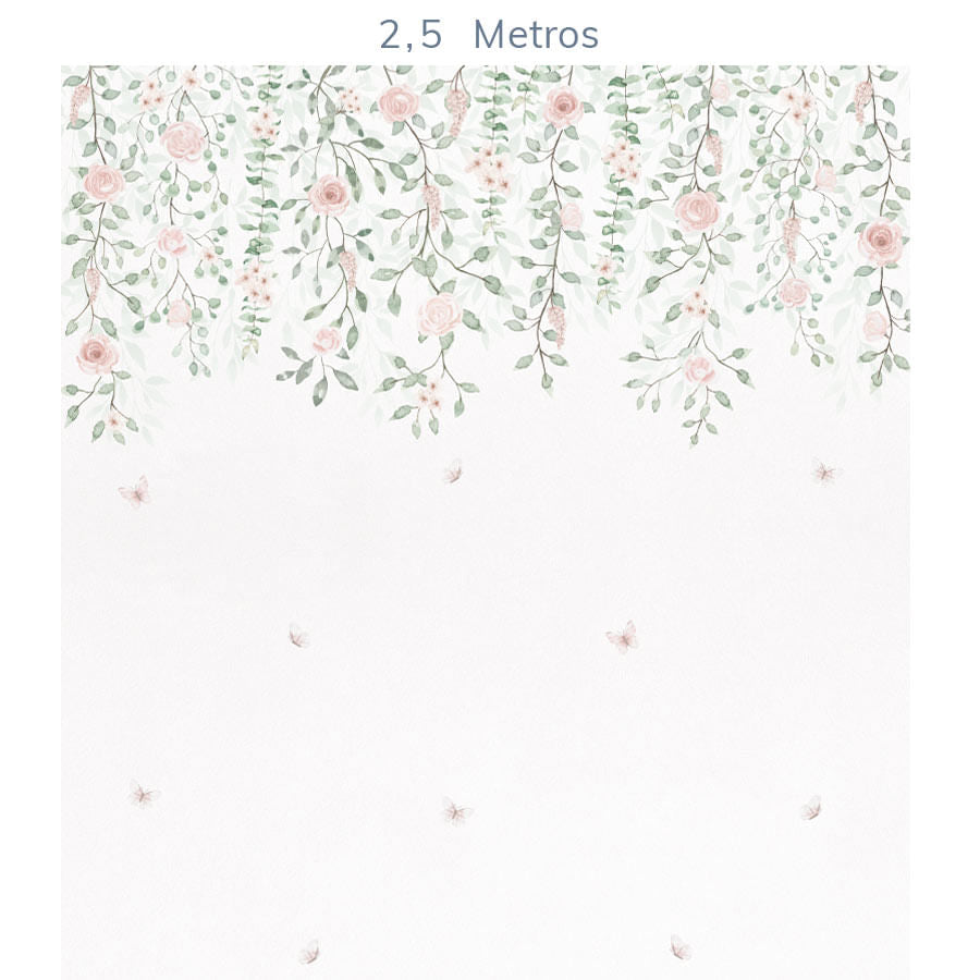Papel de Parede Infantil Jardim Suspenso com Flores - Mural