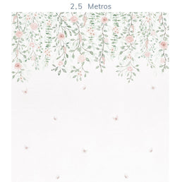 Papel de Parede Infantil Jardim Suspenso com Flores - Mural