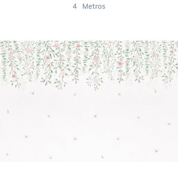 Papel de Parede Infantil Jardim Suspenso com Flores - Mural