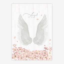 Quadro Infantil Asas com Nome Rosa