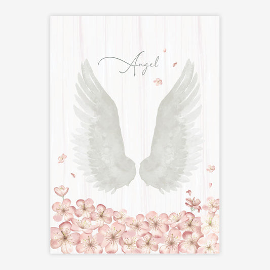 Quadro Infantil Asas com Nome Rosa