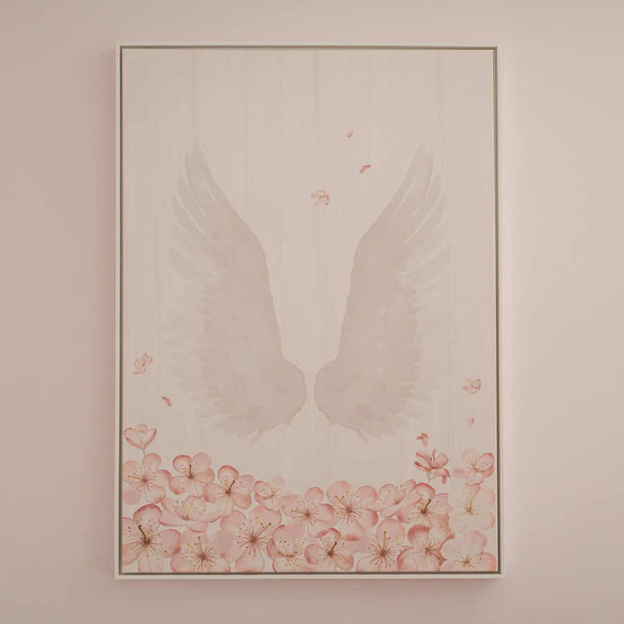Quadro Infantil Asas com Nome Rosa