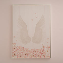 Quadro Infantil Asas com Nome Rosa