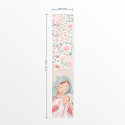 Régua de Crescimento Nossa Senhora com Flores Rosa