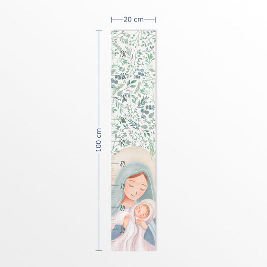 Régua de Crescimento Nossa Senhora com Folhas Verde