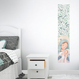 Régua de Crescimento Nossa Senhora com Folhas Verde