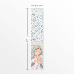 Régua de Crescimento Nossa Senhora com Flores Azul