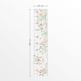 Régua de Crescimento Jardim Suspenso com Flores Rosa