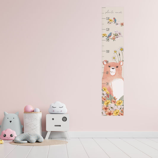 Régua de Crescimento Urso Plante Amor Coral
