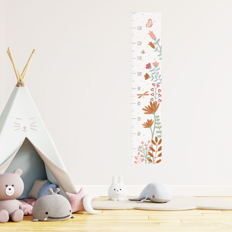 Régua de Crescimento Floral Moderno Tons Terrosos