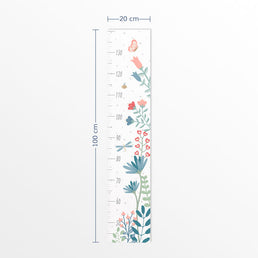 Régua de Crescimento Floral Moderno Azul