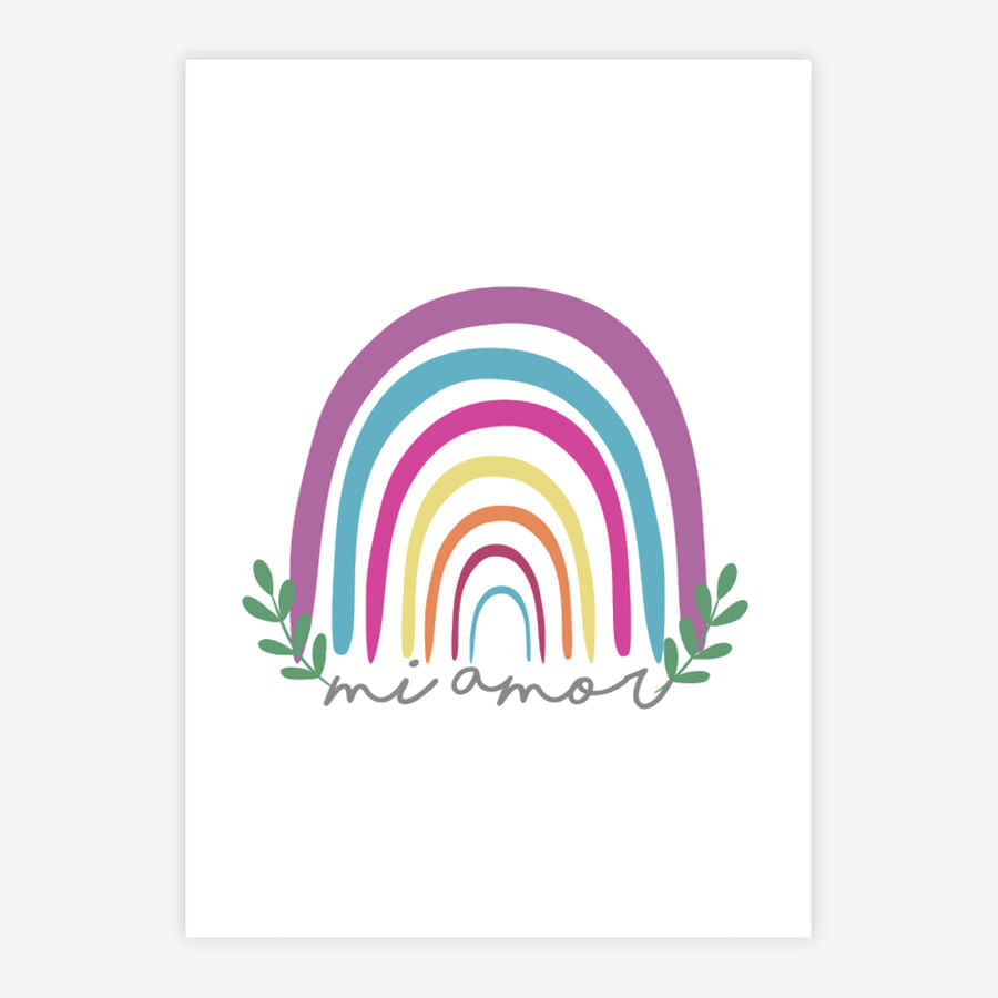 Quadro Infantil Arco Íris Mi Amor Color