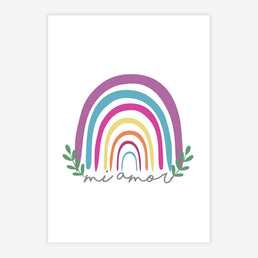 Quadro Infantil Arco Íris Mi Amor Color