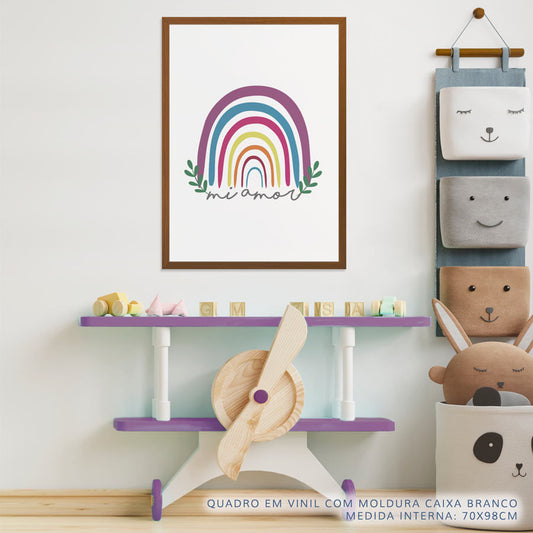 Quadro Infantil Arco Íris Mi Amor Color