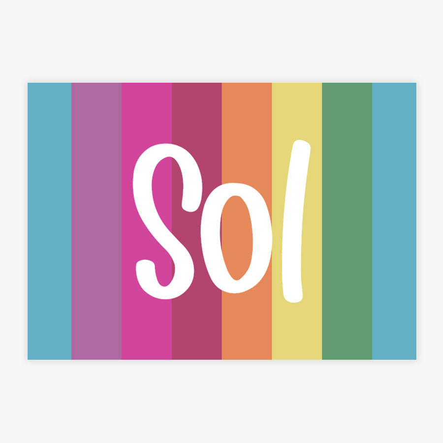 Quadro Infantil Faixas Coloridas com Nome Color